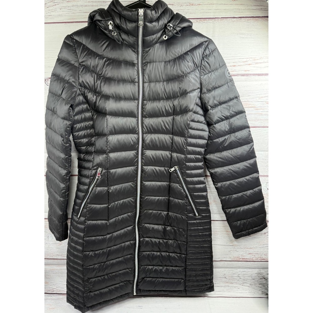 Calvin Klein Womens Lightweight Premium Down Puffer Coat Black‎ XS Hooded